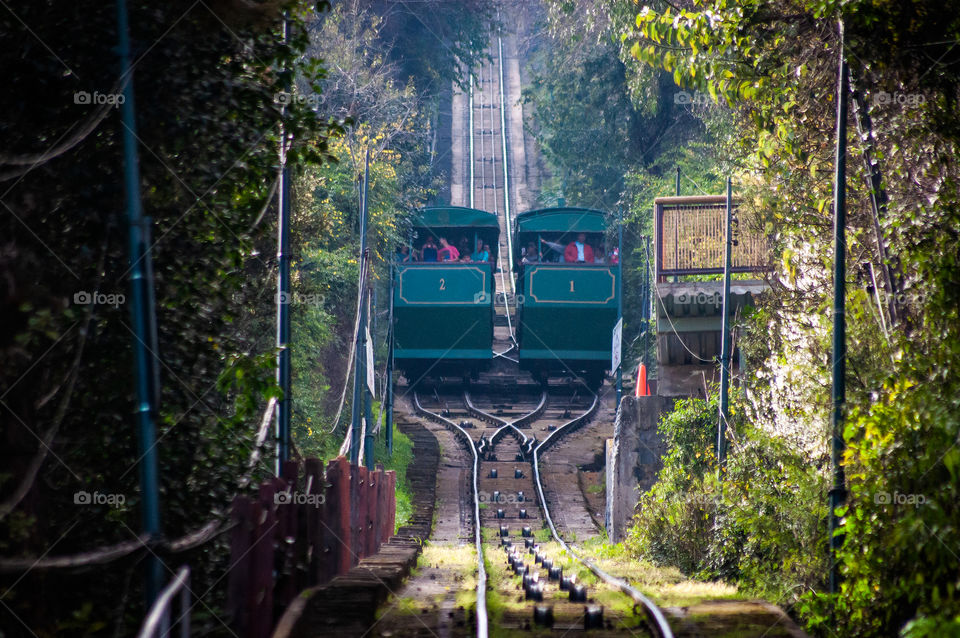 trains on the track funicular