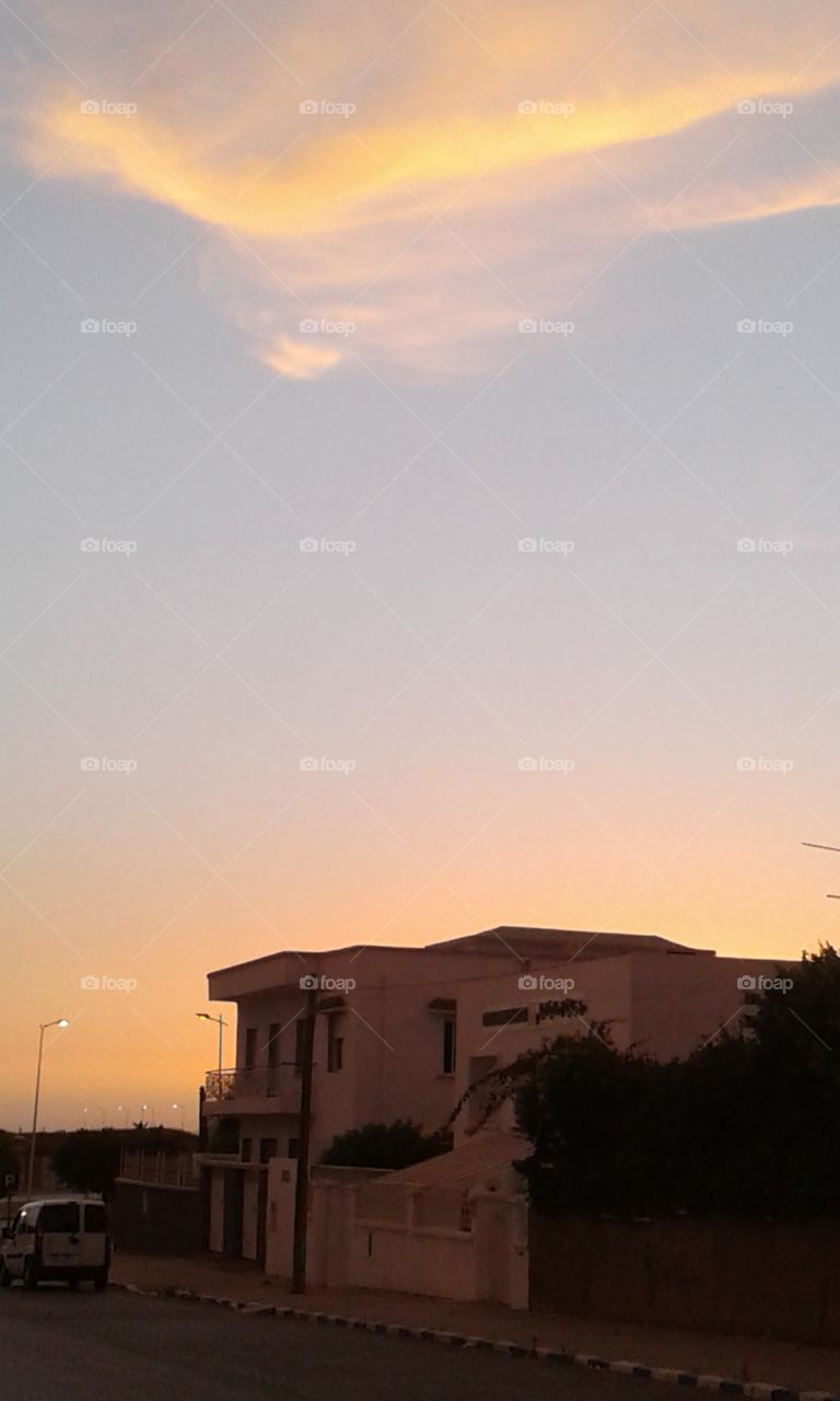 view of cloud during a sunset