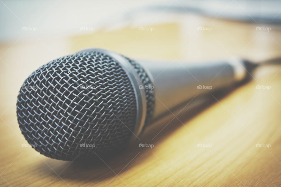 microphone. microphone on table