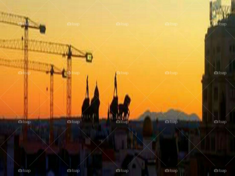view from a penthouse, where the center of Madrid