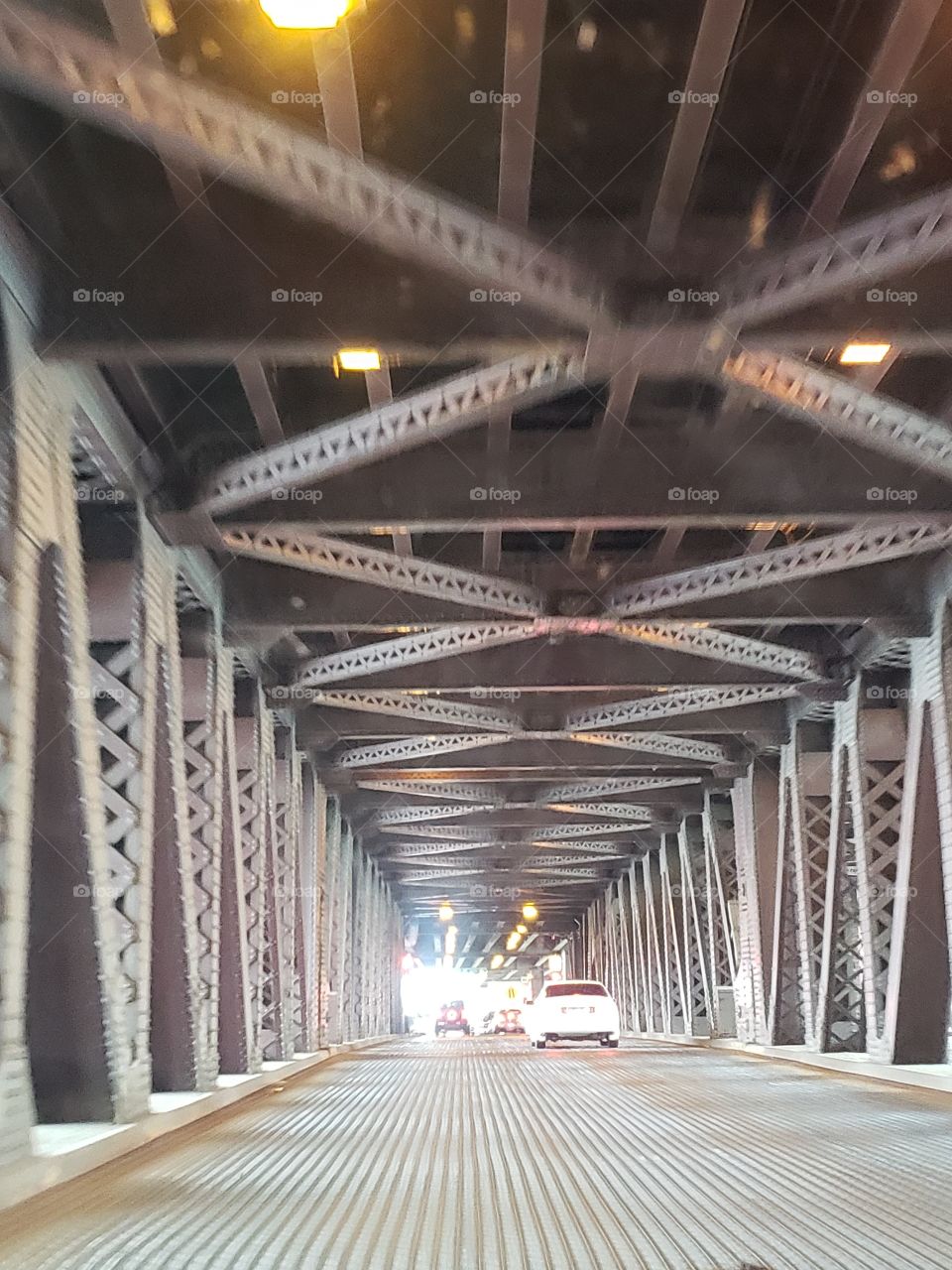 Very cool, old, steel bridge in Chicago