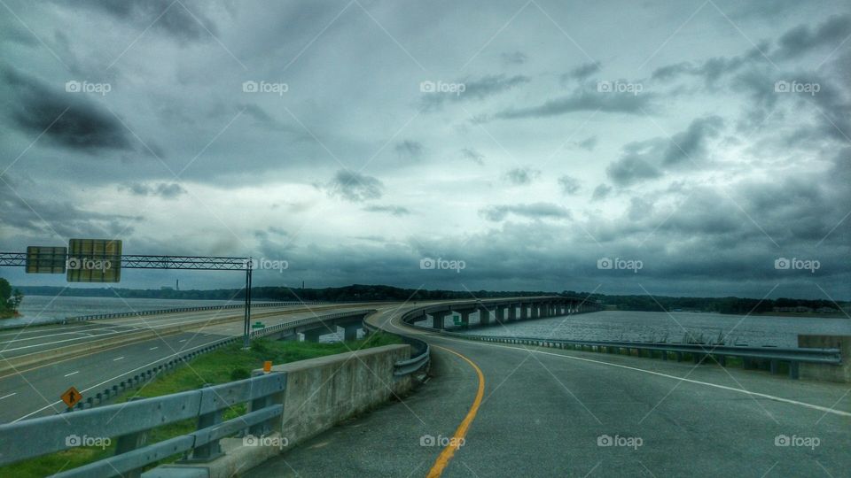 Crossing Roanoke River. a road to a new life