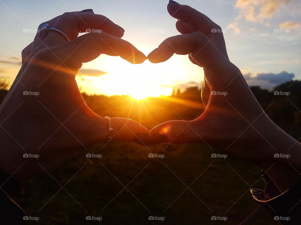 Love heart Sunset