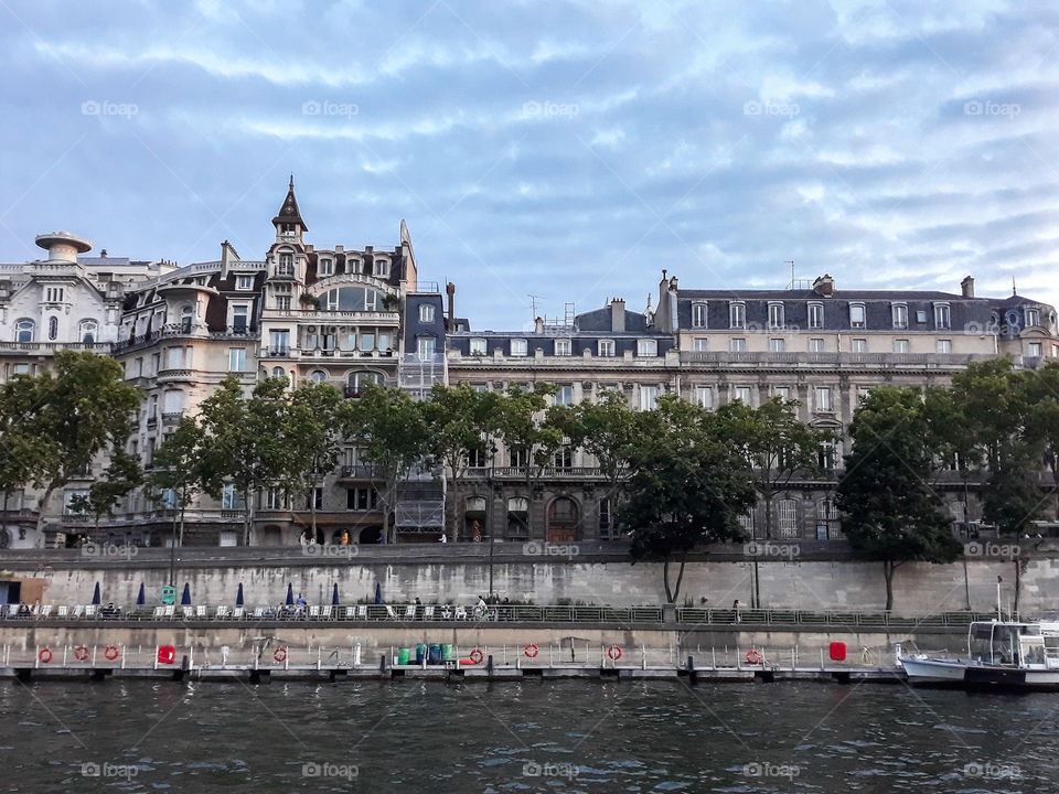 Boat trip on the Seine river, Paris.
