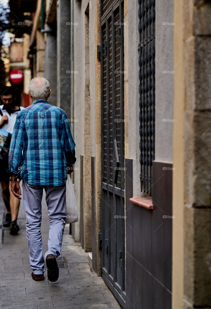 Elderly man walking