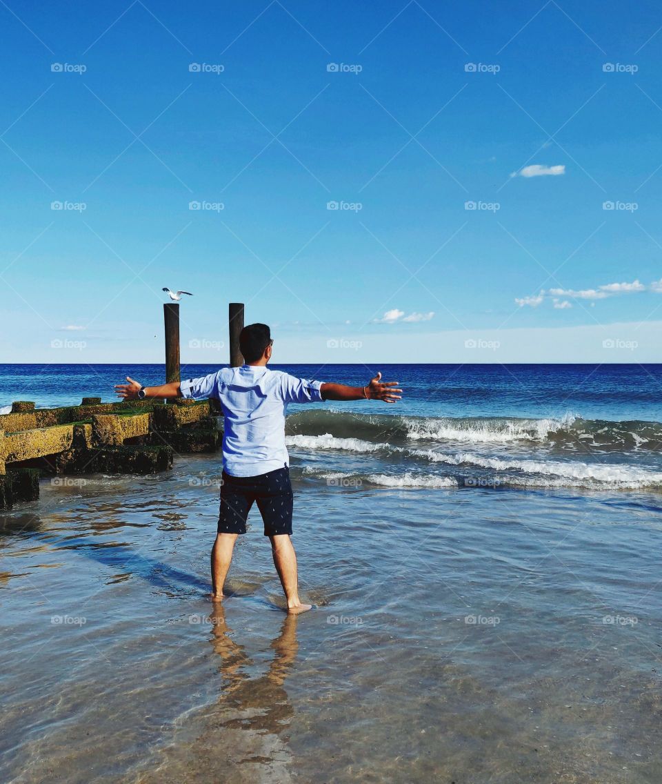 Free Bird in shades of blue
enjoyment at the beach 
Summer refreshments