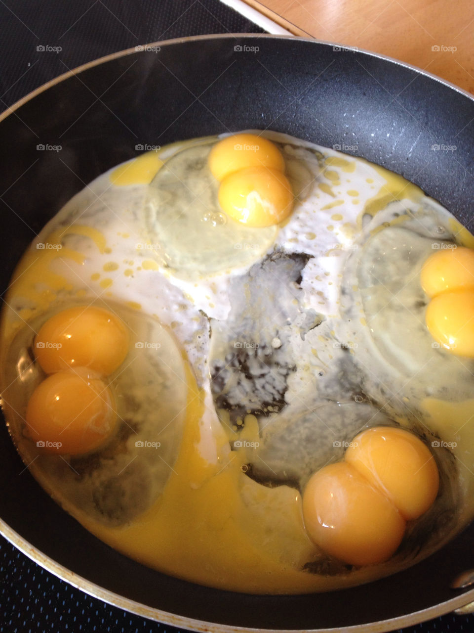 eggs egg pan yolk by theabergnielsen