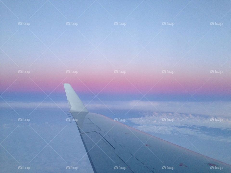 sunset in plane