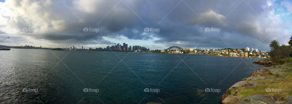 Black skies over Sydney Harbour