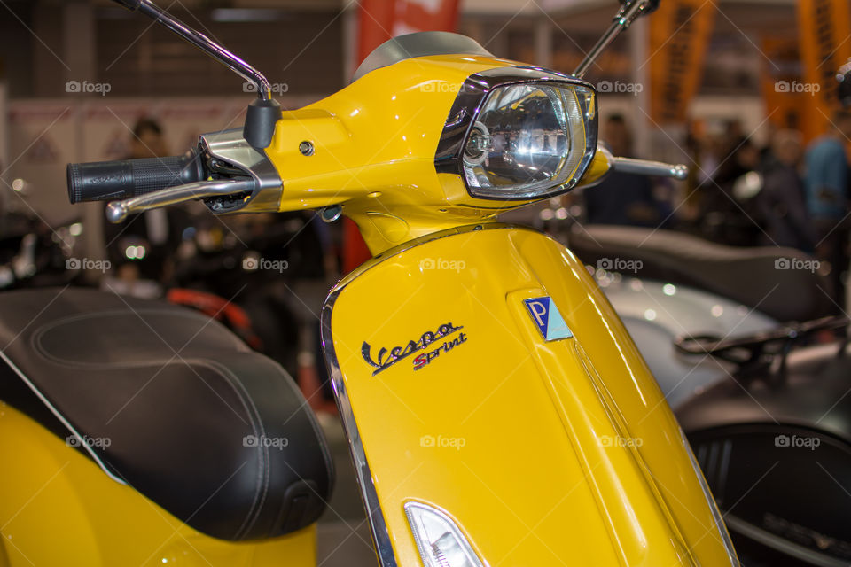 vespa sprint motorcycle on belgrade car show 2016, motopassion, bike, motorbike,scuter