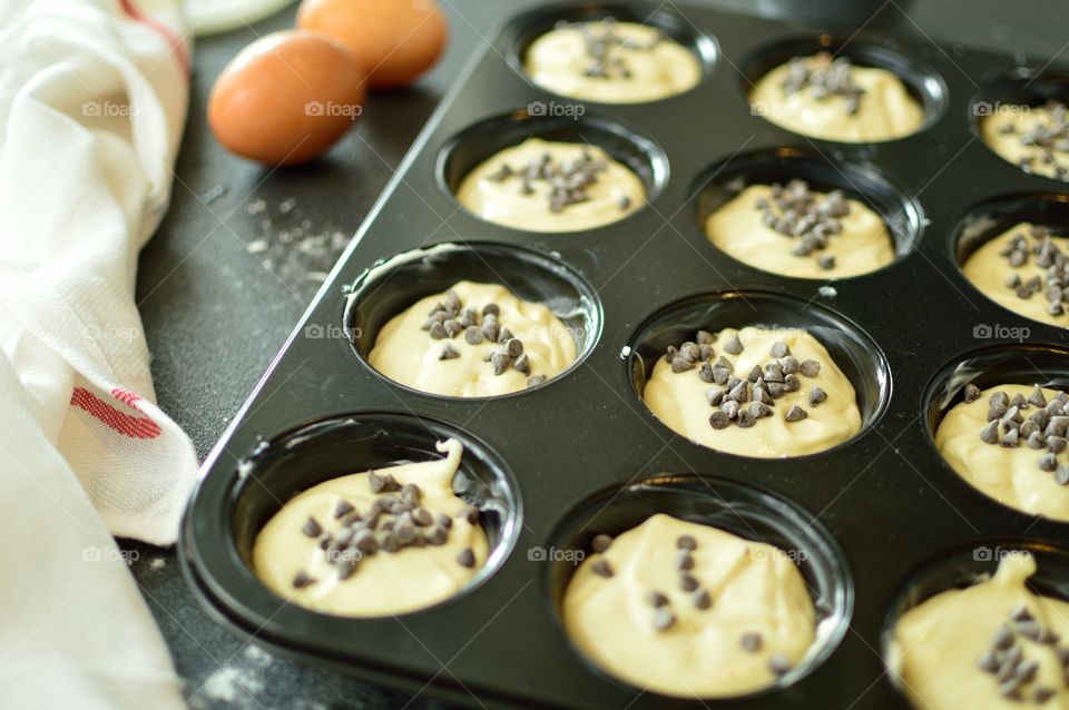 preparation of chocolate muffins homemade