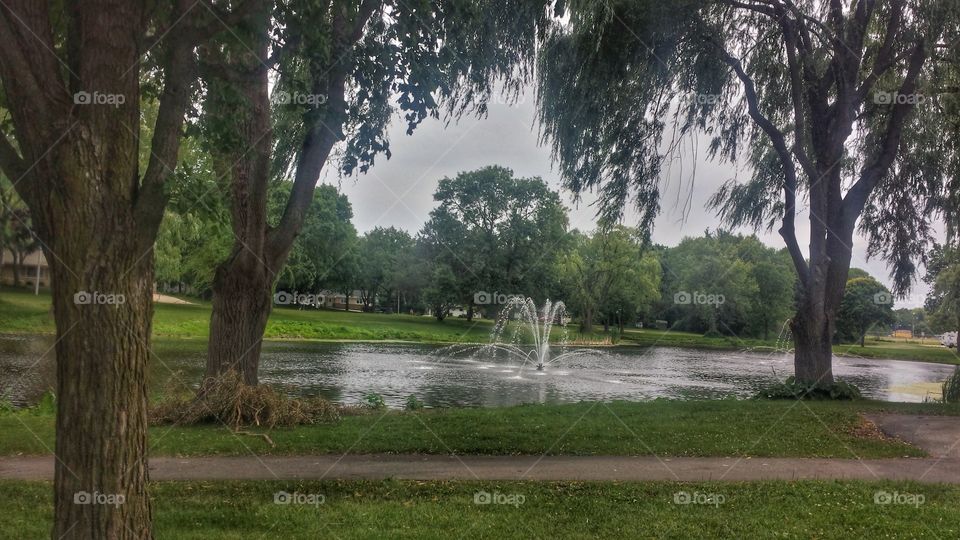 Fountain in a Pond