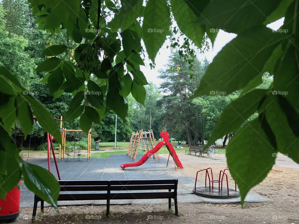 Playground during the rain