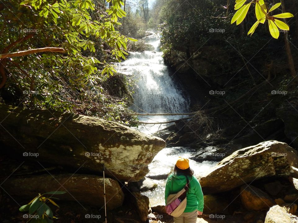 Opossum creek falls in Oconee county, South Carolina