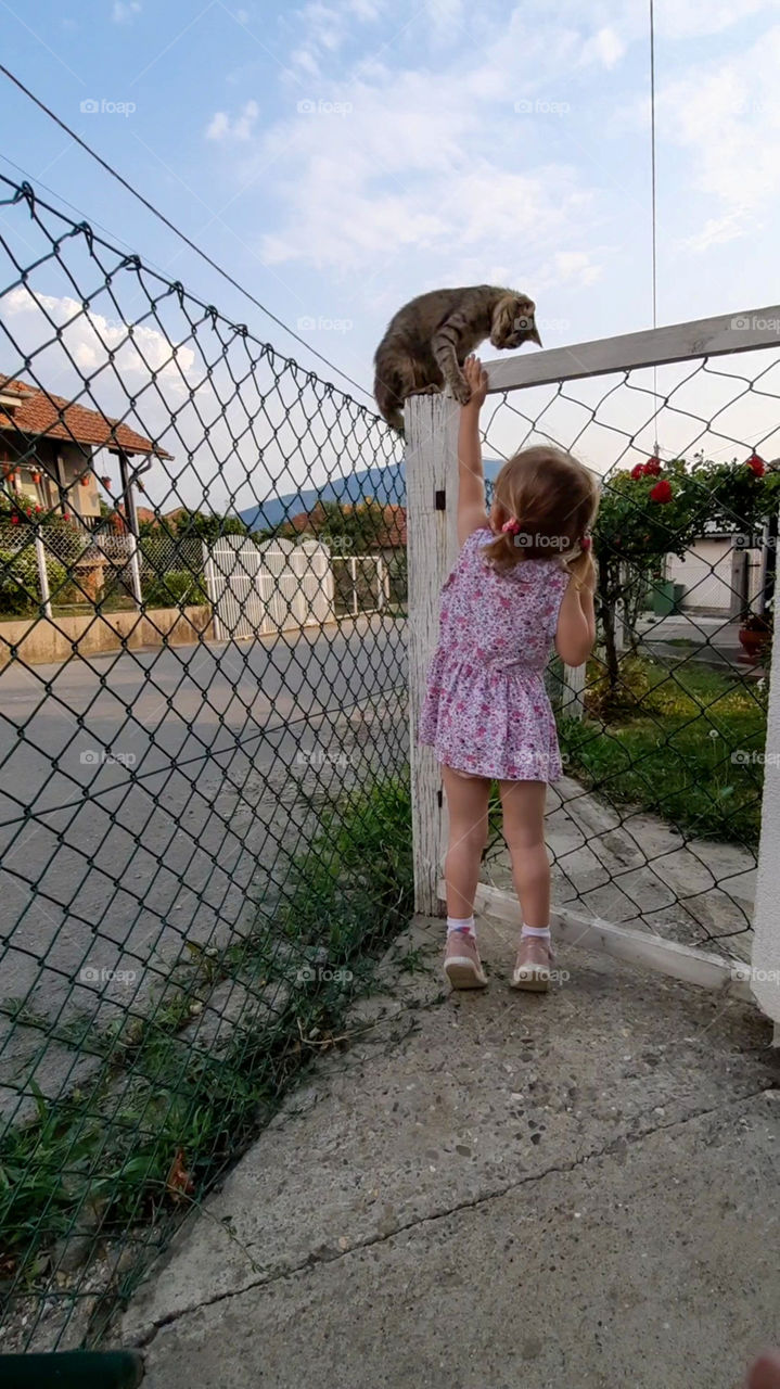 Girl and cat. Love ❤