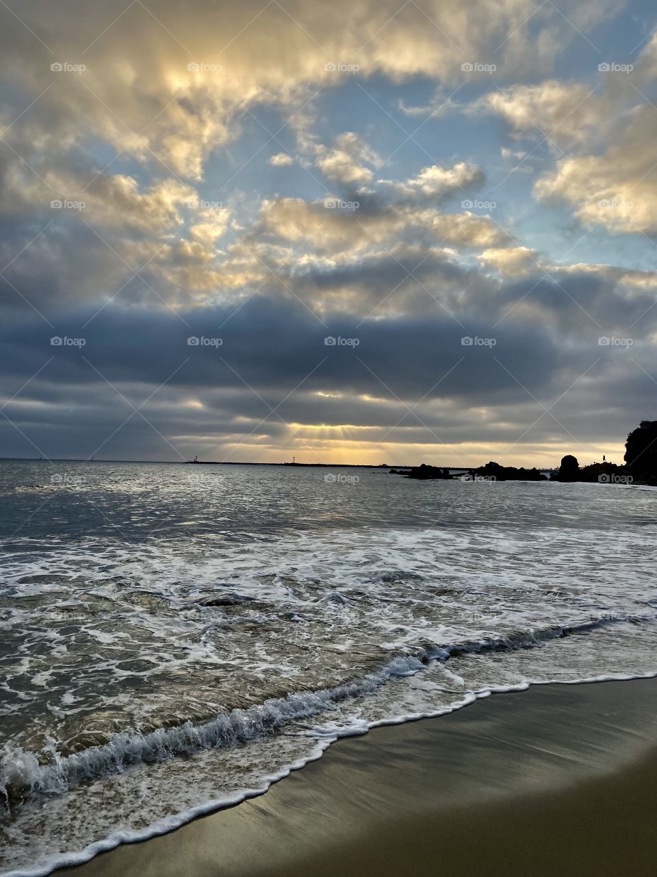 Sunset on Little Corona del Mar Beach 