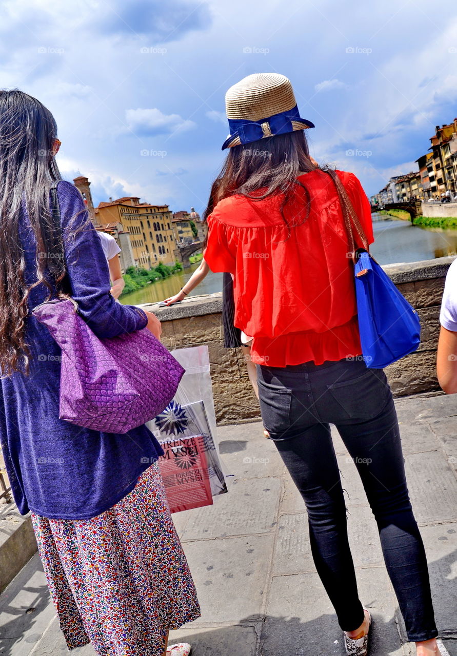 female tourists taking pictures