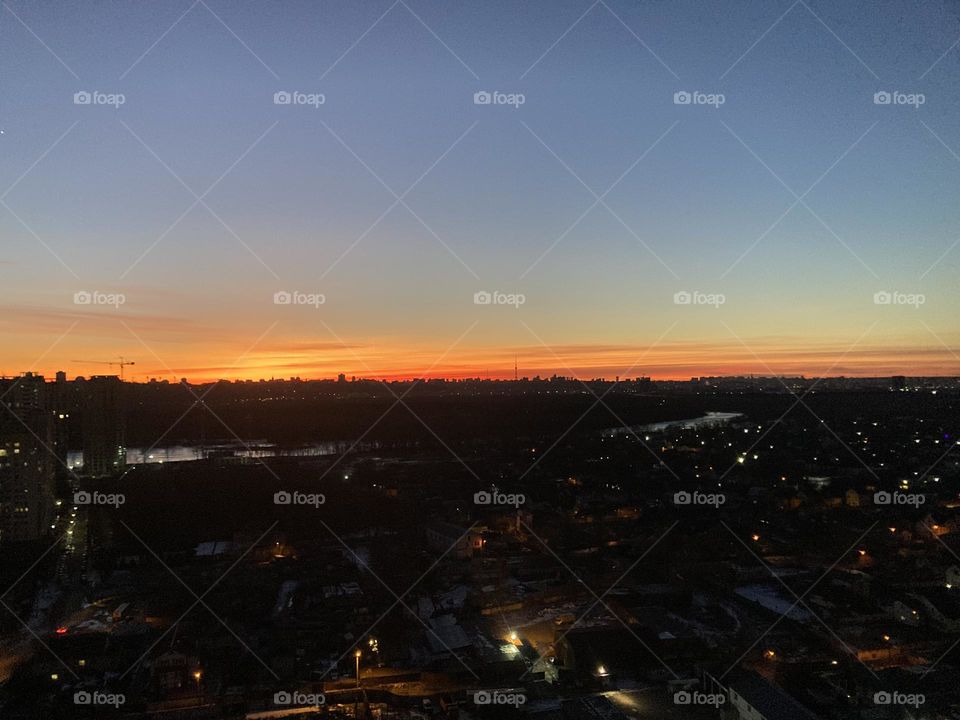 sunset over kyiv