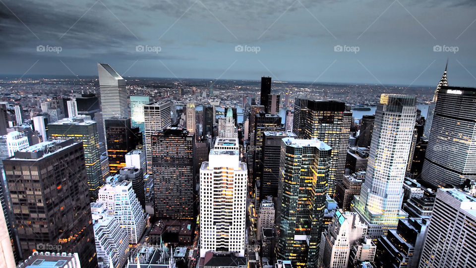 newyork skyline evening manhattan by patrickholland