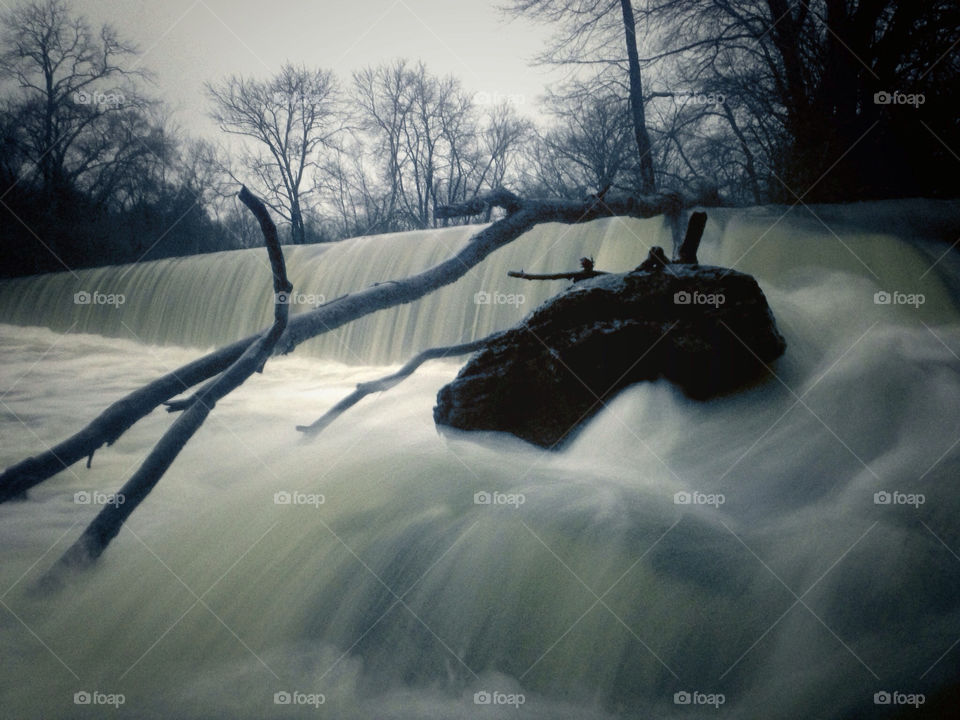 winter water dam flowing by jasonoleham