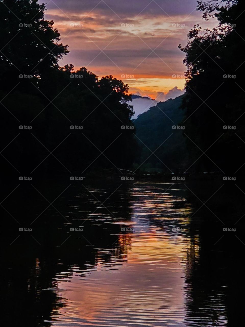 Sunset on the river.