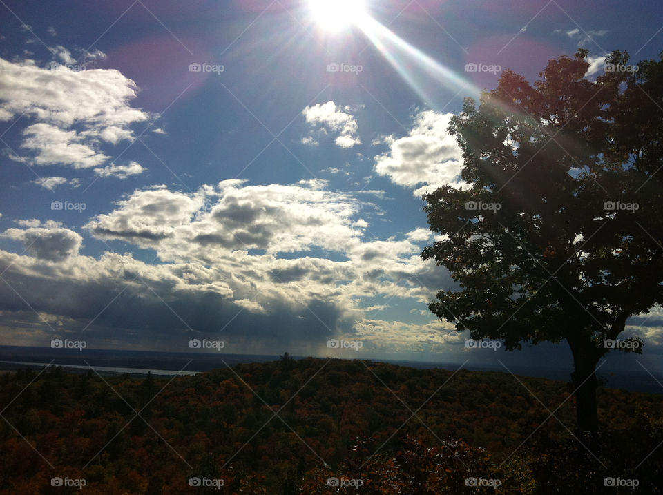 sky blue clouds trees by peacephotos