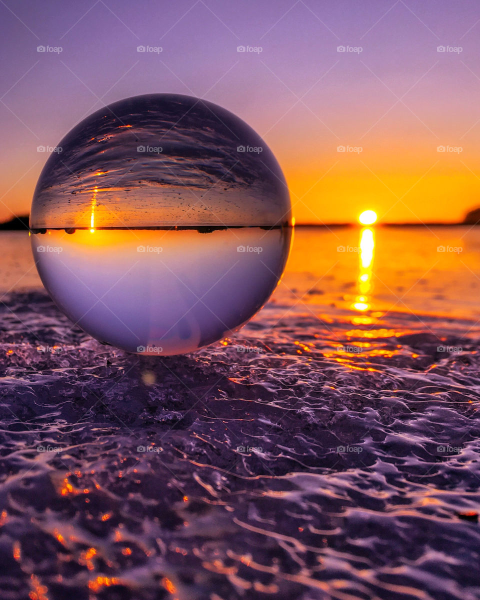 Lensball and sunset