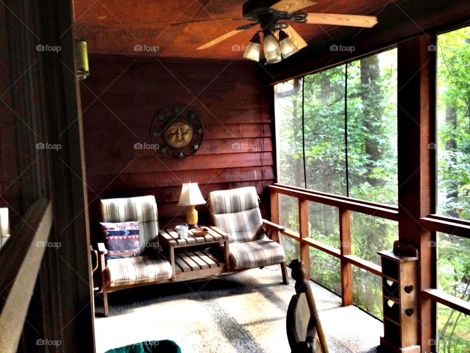 Seating Area in log house 