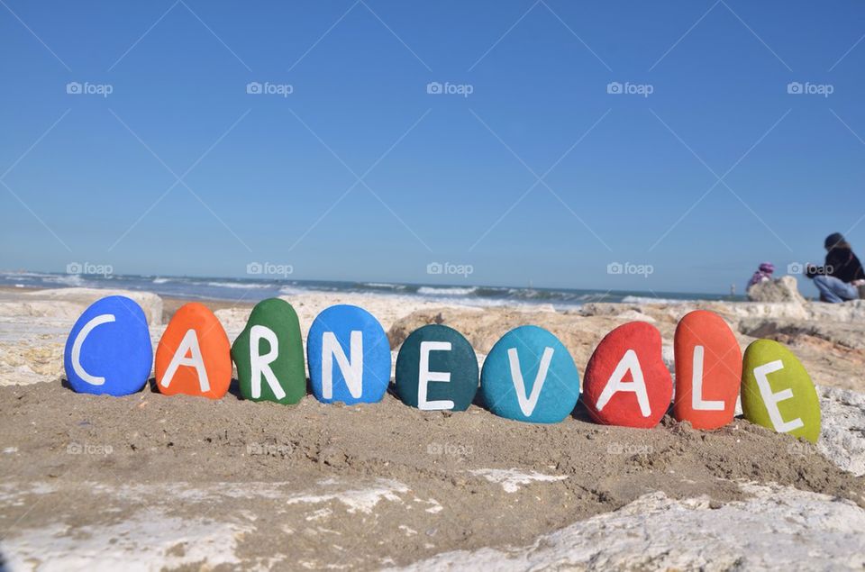 Carnevale, carnival on colourful stones