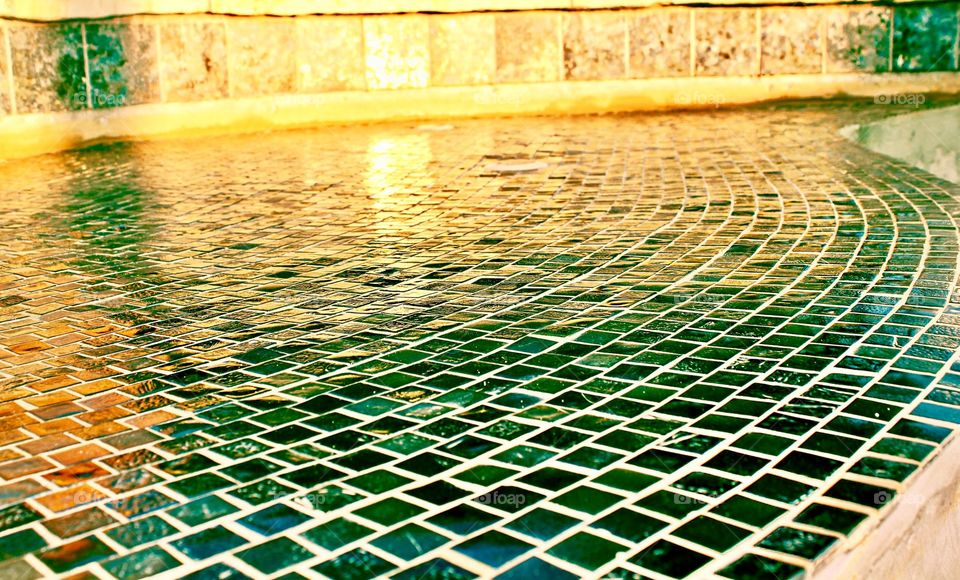 Green pool tiles