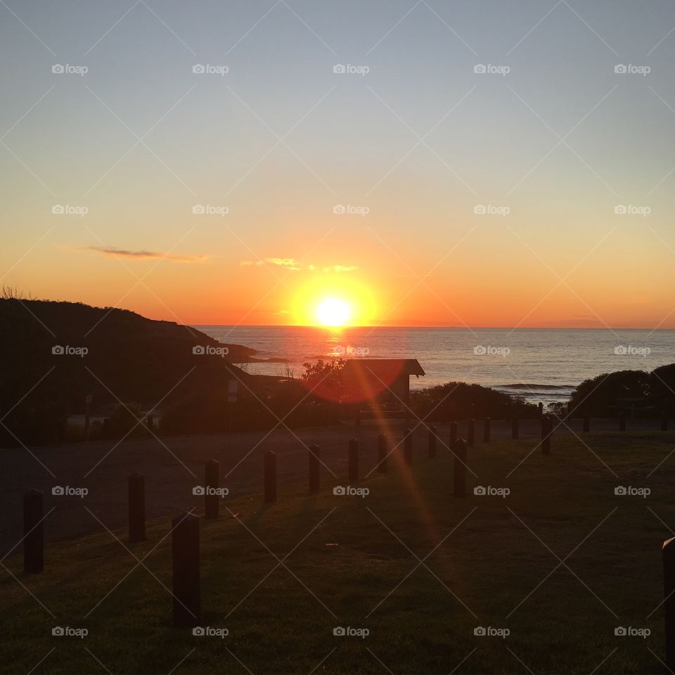 Australian sunrise by the beach 