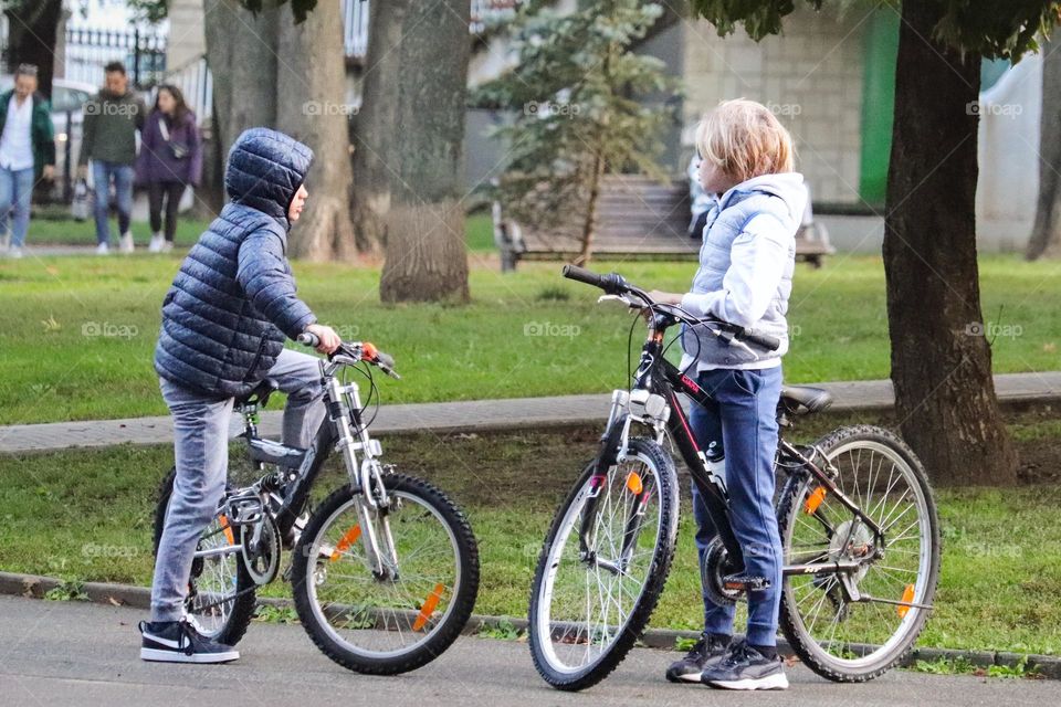 Children on bicycles