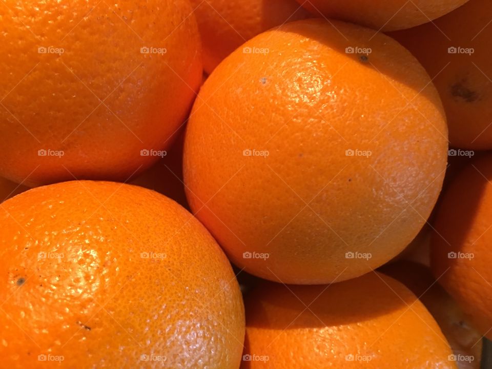 Fruit orange at hotel breakfast buffet display 