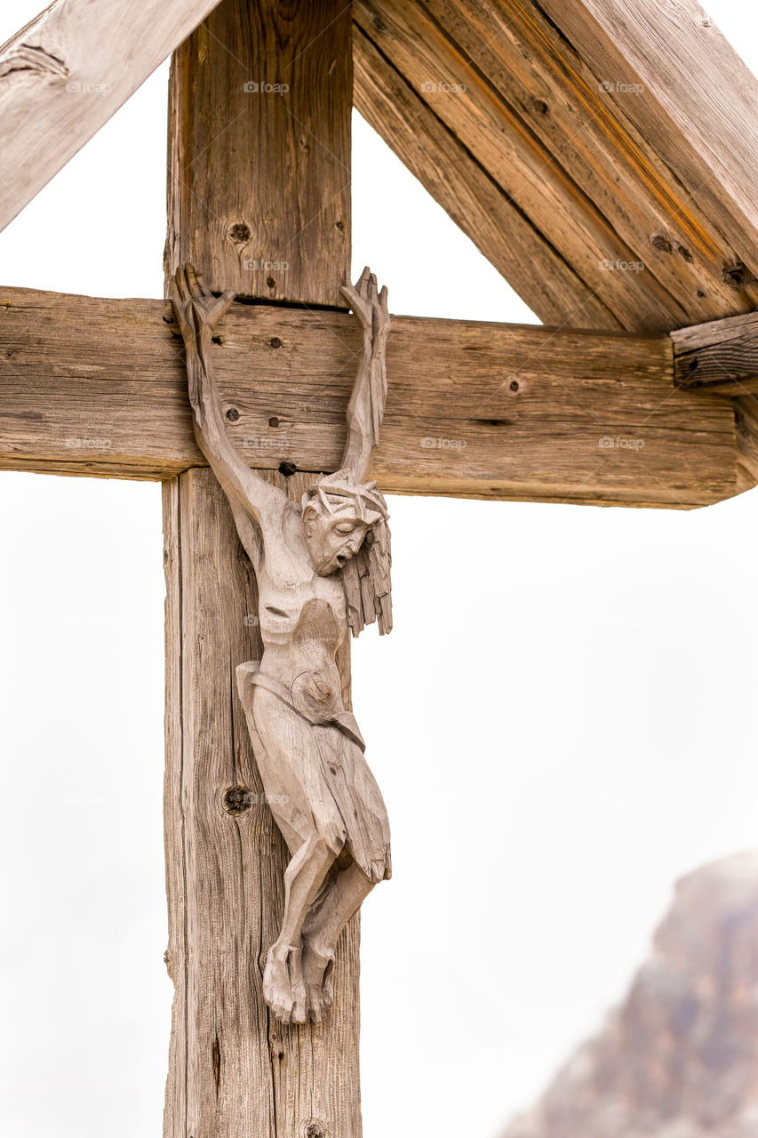 Jesus crucified - a reminder in the Dolomites
