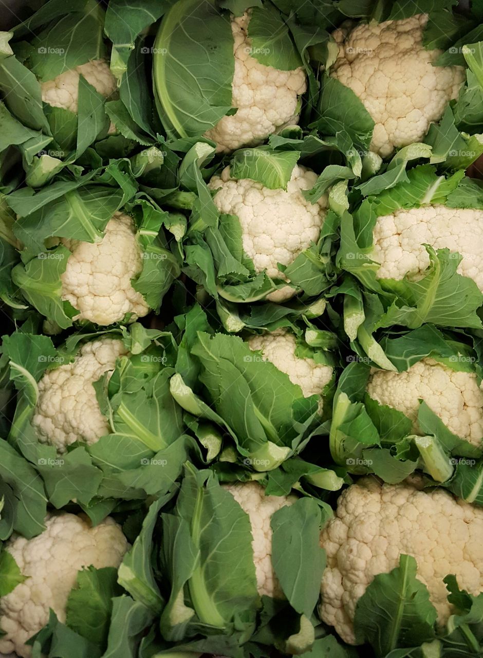 Freshly cauliflowers