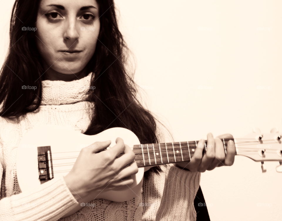 Woman with ukulele