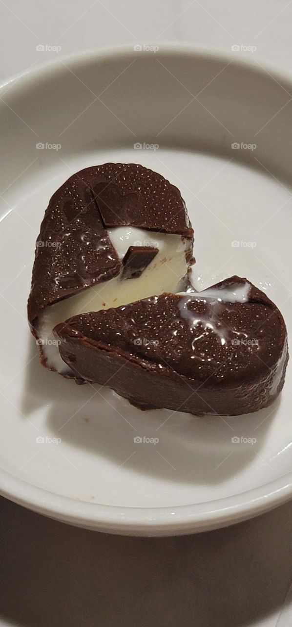 broken heart shape ice cream bar