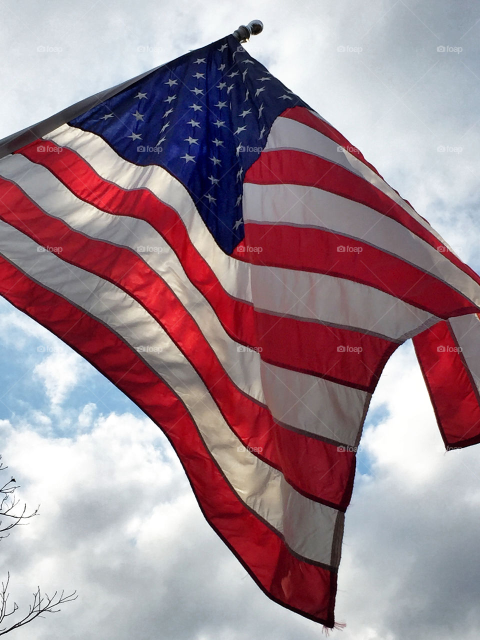 United States of America Flag blows in the breeze. 