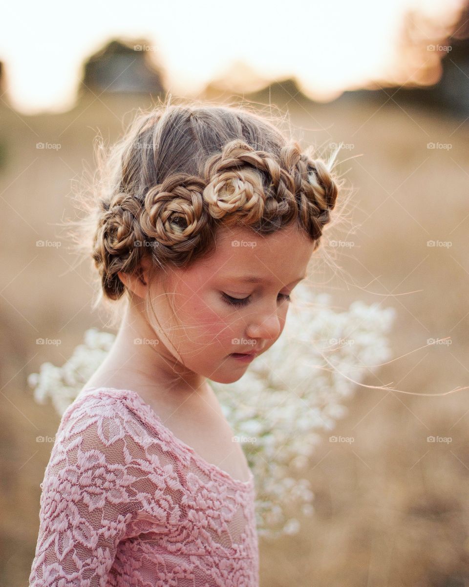 Brown of flower braids