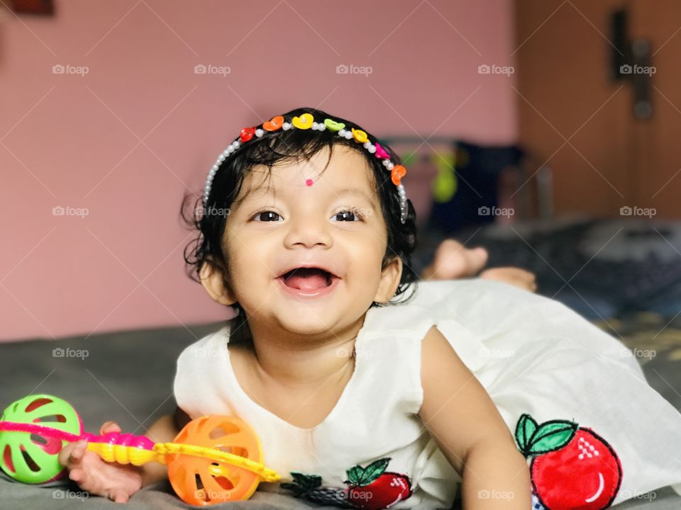 My sweet Daughter laughing at me while i click her beautiful smiley face.😊