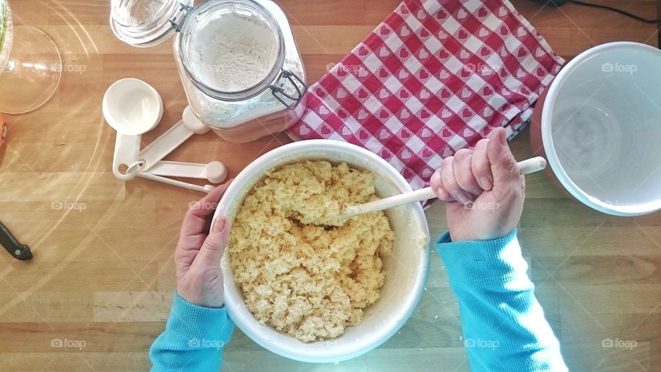 Hands holding food