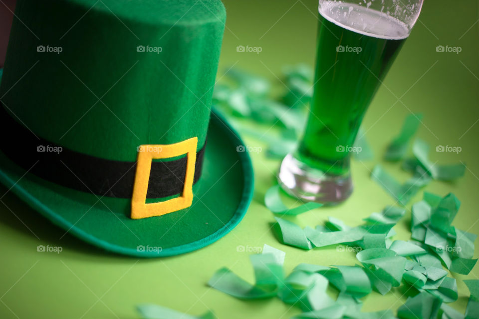 St. Patrick's Day, green beer, clover,