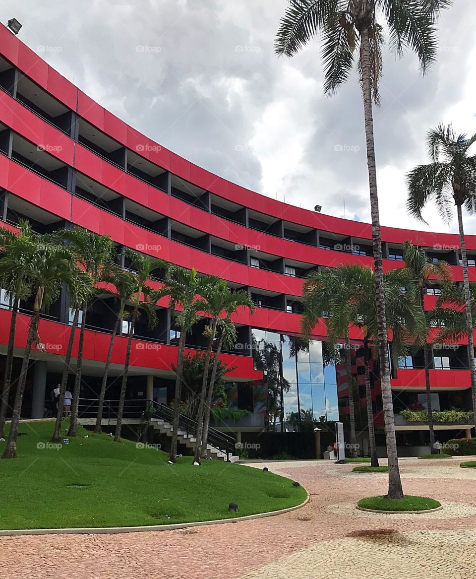 Façade of the Royal Tulip Brasilia Alvorada Hotel, in Brasilia/Distrito Federal - Brazil.