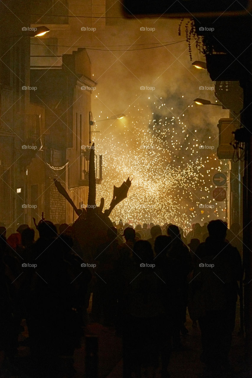 Dragon and People Silhouettes 
Correfoc de les Festes de Gracia. Barcelona. 