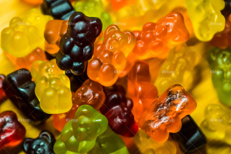 Gummy bears close up