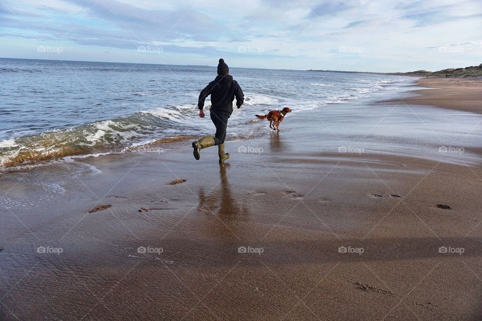 When you get the urge to run like the dog along Northumberland’s unspoilt coastline on a beautiful February half term holiday break ... 