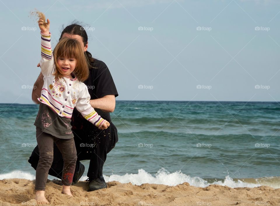 Cute girl enjoying on beach