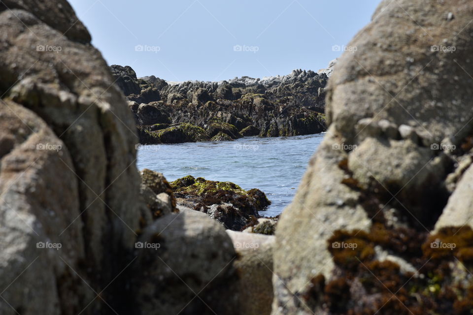 Hidden view of rocky coast