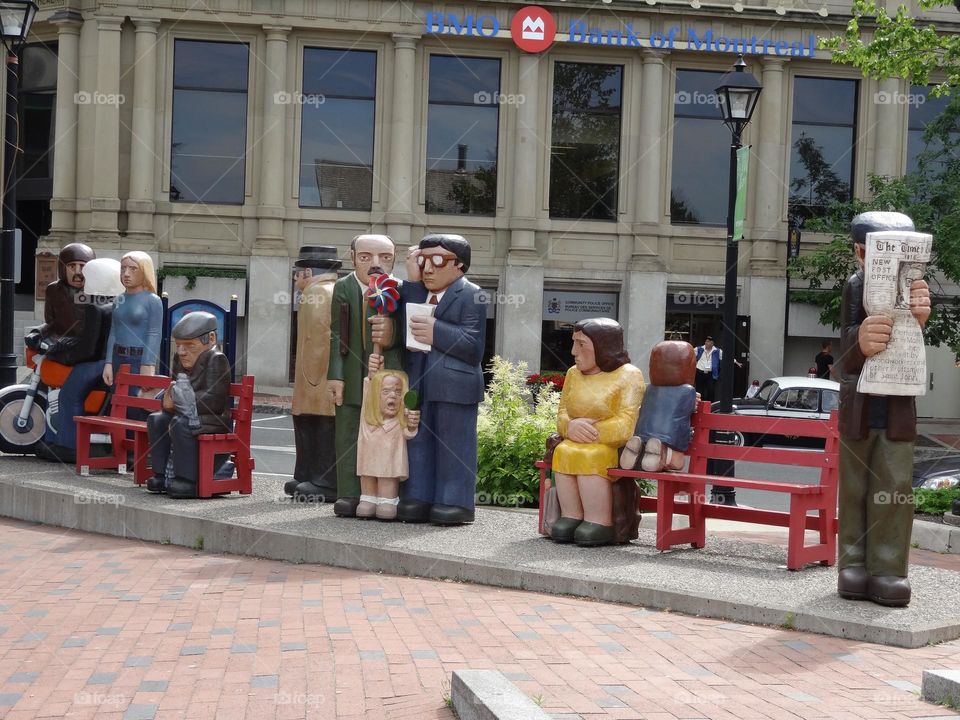 
'People Waiting' by John Hooper Saint John New Brunswick , public sculpture in Saint John New Brunswick 