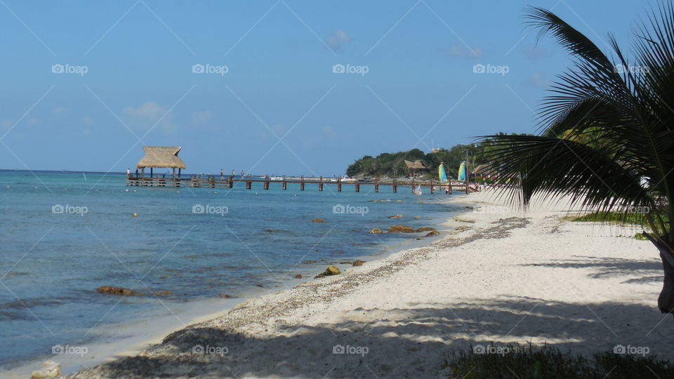 Beautiful Beach sand view of Cozumel, Mexico